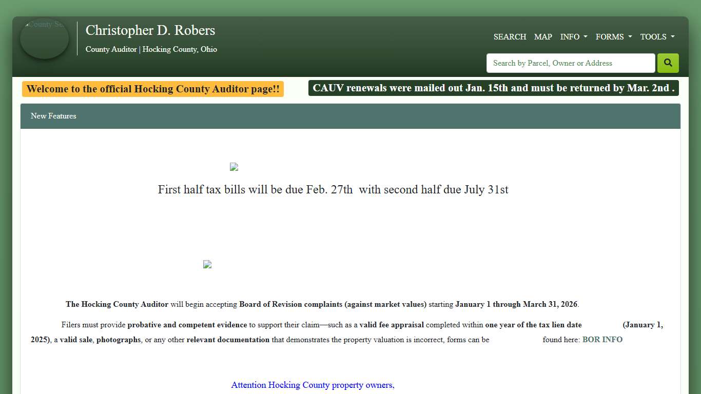 Home - County Auditor Website, Hocking County, Ohio