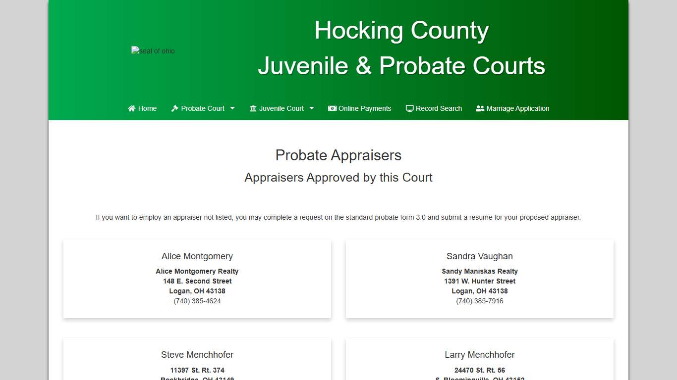 Hocking County Juvenile & Probate Courts